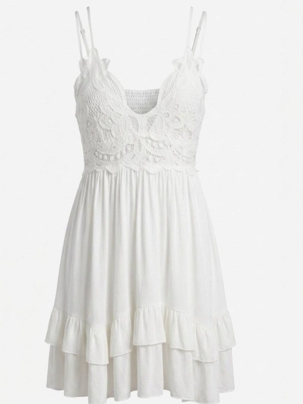 🆕#320~POL White Lace bohemian Bodice - Women Dress, Size Sm